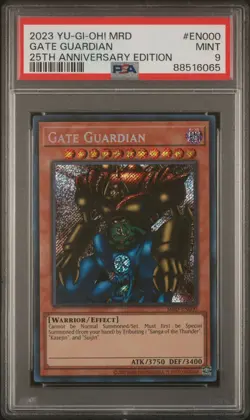 Yugioh TCG Gate Guardian MRD-EN000 Secret Rare 25th Anniversary PSA 9 MINT - Image 1