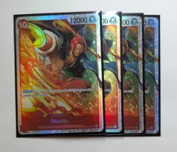 4 x Shanks OP06-007 PRB02 Holo Foil One Piece TCG Game Card Playset NM - Image 1