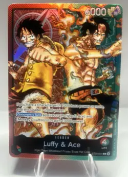 Bandai One Piece Card Game Luffy & Ace ST30-001 Leader Foil Full Art EN 6000 - Image 1