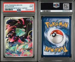 2025 PSA 9 Pokemon Mega Evolution Bulbasaur Box Topper Stamp 133/132 Card - Image 3