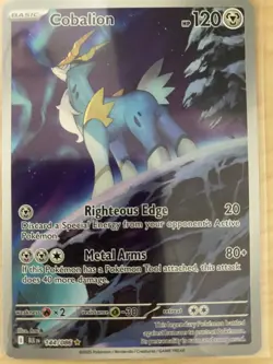 Pokemon Cobalion Full Art Rare Holo Basic Card BLK EN 144/086 2025 - Image 2