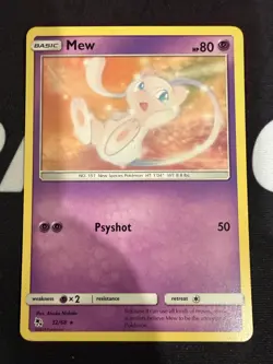 Pokemon Card TCG Mew Hidden Fates 32/68 Regular Rare Near Mint - Image 1