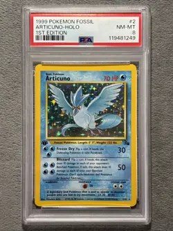 PSA 8 Articuno Holo 1st Edition Pokemon Card 1999 Fossil NM-MT - Image 1