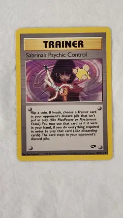 Pokemon 2000 TCG Trainer Card. Sabrina's Psychic Control. Non Holo Card #121/132 - Image 4