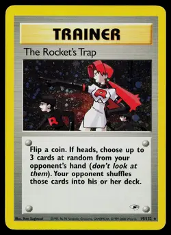 Pokemon Card - The Rocket's Trap Gym Heroes 19/132 Holo Rare - Image 1