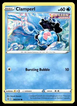 Clamperl 65/264 Pokemon Card Fusion Strike Common 60 HP Near Mint K7 - Image 1