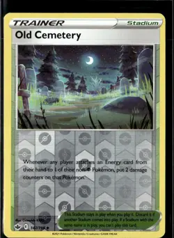 Pokemon Old Cemetery 147/198 Chilling Reign Reverse Holo Uncommon 4 Card Lot - Image 1