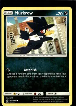 Pokemon Murkrow 108/214 Unbroken Bonds Non Holo Common 2 Card Lot - Image 1