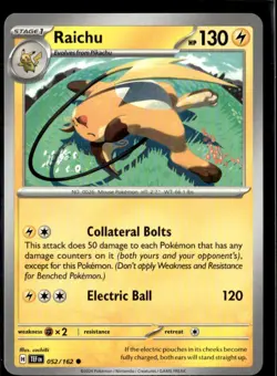 Pokemon Raichu 052/162 Temporal Forces Non Holo Common 5 Card Lot - Image 1