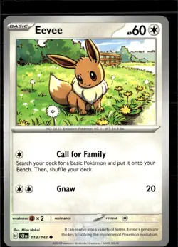 Pokemon Eevee 113/142 Stellar Crown Non Holo Common 4 Card Lot - Image 1