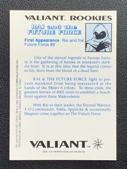 Valiant Rookies Rai Future Force Chromium Trading Card 1992 Comic Image [2] - Image 2