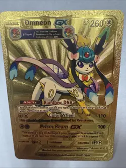 Pokemon Omneon GOLD Foil Fan Art Collector Card - 260 HP - Image 1