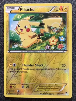 Pikachu 27/111 Common Reverse Holo Pokemon Card NM - Image 1