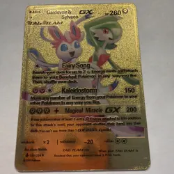 Gardevoir & Sylveon GX 130/234 TAG TEAM Pokemon Gold Foil Fan Art Card - Image 1