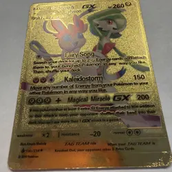 Gardevoir & Sylveon GX 130/234 TAG TEAM Pokemon Gold Foil Fan Art Card - Image 2