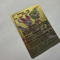 Gardevoir & Sylveon GX 130/234 TAG TEAM Pokemon Gold Foil Fan Art Card - Image 3