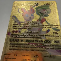 Gardevoir & Sylveon GX 130/234 TAG TEAM Pokemon Gold Foil Fan Art Card - Image 5