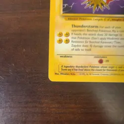 Pokemon Zapdos 15/62 Fossil Holo Rare Unlimited Edition 80 HP Card English 1999 - Image 2