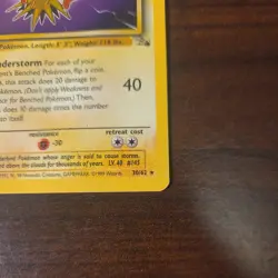 Pokemon Zapdos 15/62 Fossil Holo Rare Unlimited Edition 80 HP Card English 1999 - Image 3