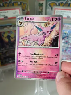 Espeon Masterball Prismatic Evolutions Holo Pokemon TCG Card 033/131 - Image 2
