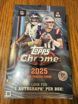 Topps 2025 Topps Chrome NFL Football Sealed Hobby Box - Image 1