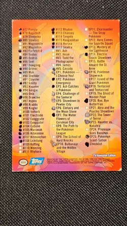 Topps 2000 Pokemon - TV Animation Edition Series 2 Checklist - dmg - Image 3