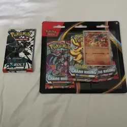 1 Sealed Pack Of Black bolt Pokemon Cards & A Chaos Rising Triple Blister - Image 1