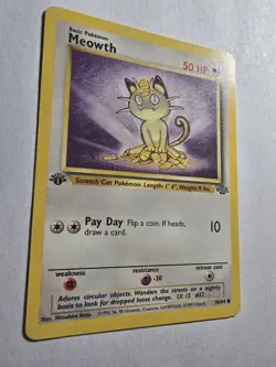 1st Edition Meowth 56/64 Common Jungle Pokemon Card - Image 2