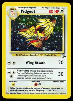 Pidgeot 14/130 Holo Rare Base Set 2 Pokemon Card - Image 1