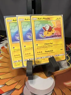 Pokemon TCG Ash's Pikachu SM108 Promo Trading Card Near Mint Condition NM - Image 1