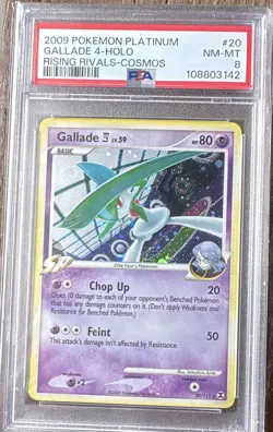 Pokemon TCG 2009 Rising Rivals Gallade Holo 20/111 PSA 8 Graded Card - Image 1