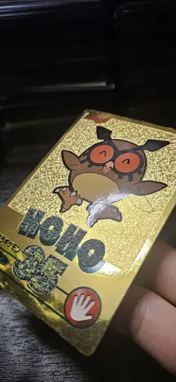 Meiji Gold Hoothoot Pokemon Card Japanese - Image 2