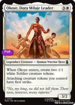 MTG Foil Okoye, Dora Milaje Leader Card #27 Marvel Super Heroes NM Magic - Image 1