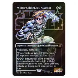 MTG Marvel Super Heroes Winter Soldier, Icy Assassin Borderless Logo 0377 - FOIL - Image 1