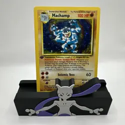 Pokemon TCG Machamp Holo 1st Edition Rare Card Base Set 8/102 - Image 1