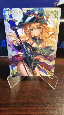 Dark Magician Girl (Yu-Gi-Oh) Custom Holographic Doujin Waifu Anime Card - Image 1