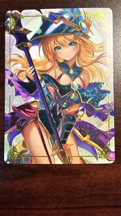 Dark Magician Girl (Yu-Gi-Oh) Custom Holographic Doujin Waifu Anime Card - Image 2