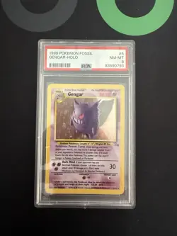 1999 Pokemon TCG Fossil Gengar Holo Rare 5/62 Unlimited PSA 8 English - Image 1
