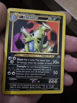 Tyranitar Neo Discovery 31/75 HP Pokemon Card 1st Edition damage - Image 2