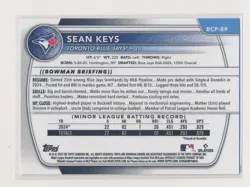 Sean Keys 2025 Bowman Chrome Prospects Speckle Refractor 1st Blue Jays 60/299 - Image 2