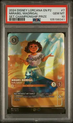 DISNEY LORCANA EN P2-PROMO #7 MIRABEL MADRIGAL SET CHAMPIONSHIP PRIZE PSA 10 - Image 1