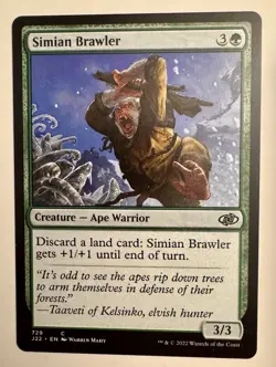 x1 Simian Brawler J22 MTG Common Green Creature Ape Warrior Jumpstart 2022 - Image 1