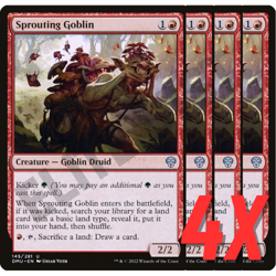 MTG Sprouting Goblin (Dominaria United) 145/281 (NEAR MINT) (4X) - Image 1