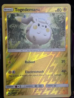 Togedemaru 47/147 Common Burning Shadows Pokemon Reverse Holo NM - Image 1