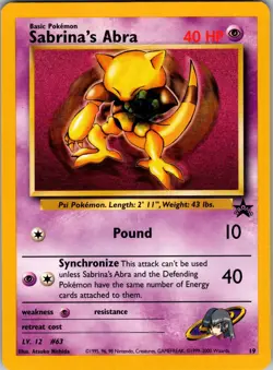 Sabrina's Abra 19/53 WoTC Promo Pokemon HP DAMAGE - Image 1