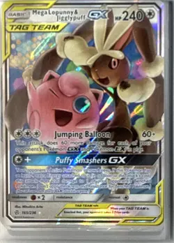 MEGA LOPUNNY & JIGGLYPUFF GX 165/236 HOLO GX RARE COSMIC ECLIPSE POKEMON NM/M - Image 1