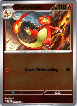 Charmeleon 012/094 Common Phantasmal Flames Pokemon Reverse Holo Near Mint - Image 1