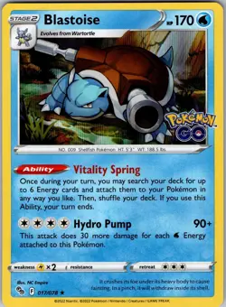 Blastoise 017/078 Holo Rare Pokemon GO Pokemon Holo Near Mint - Image 1