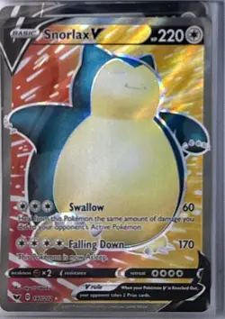 SNORLAX V 197/202 ULTRA RARE SWORD & SHIELD POKEMON NM/M - Image 1
