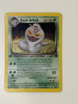 Pokemon TCG Dark Arbok 2/82 Team Rocket 1st Edition Holo Rare 60 HP English - Image 1